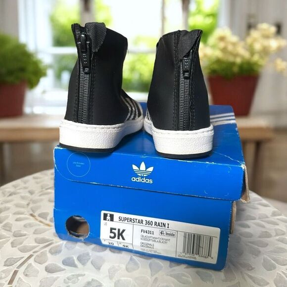 Adidas Superstar 360 Rain I Toddler Infant Kids 5K Black White Waterproof Slip-O - Picture 9 of 13